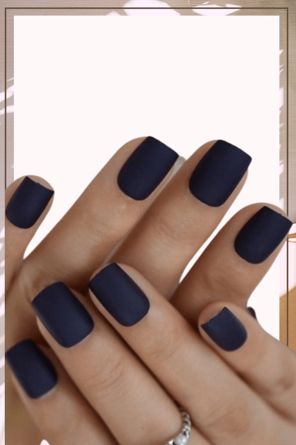 Press On Nails Short Matte Square Navy Blue Nail Kit - TGC Boutique - Press On Nails