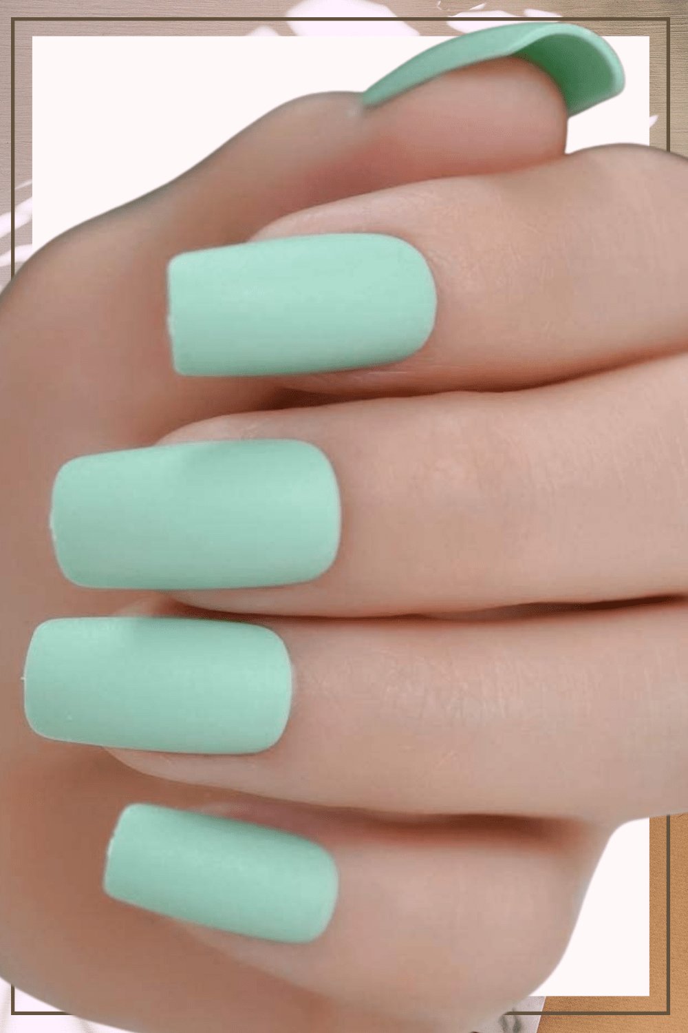Press On Nails Short Mint Green Matte Square Nail Kit - TGC Boutique - Press On Nails