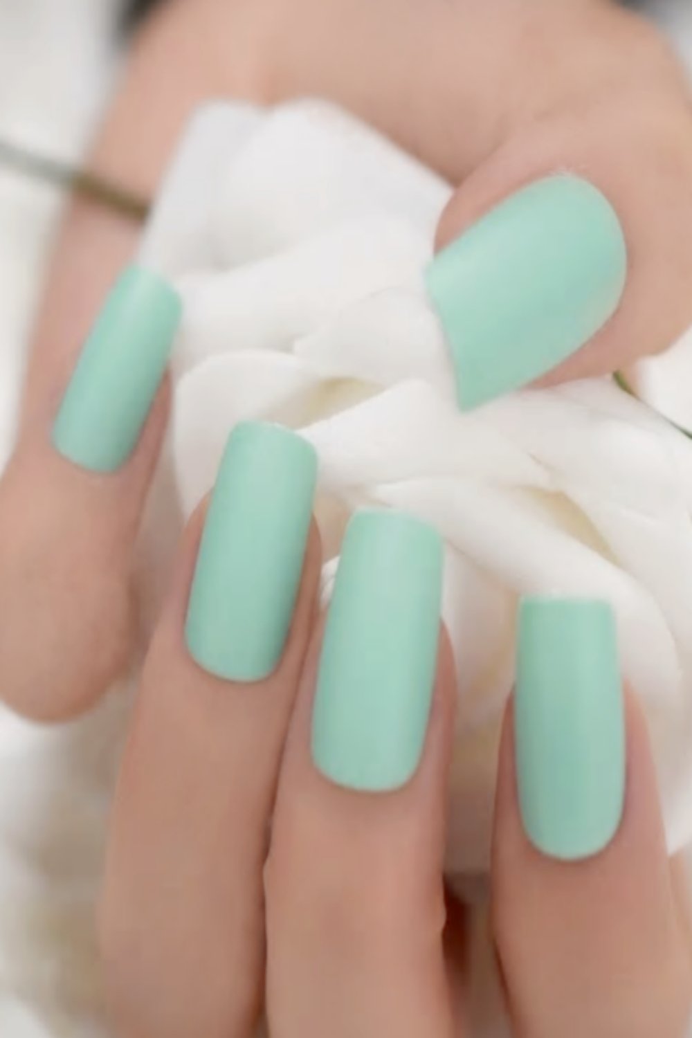 Press On Nails Short Mint Green Matte Square Nail Kit - TGC Boutique - Press On Nails