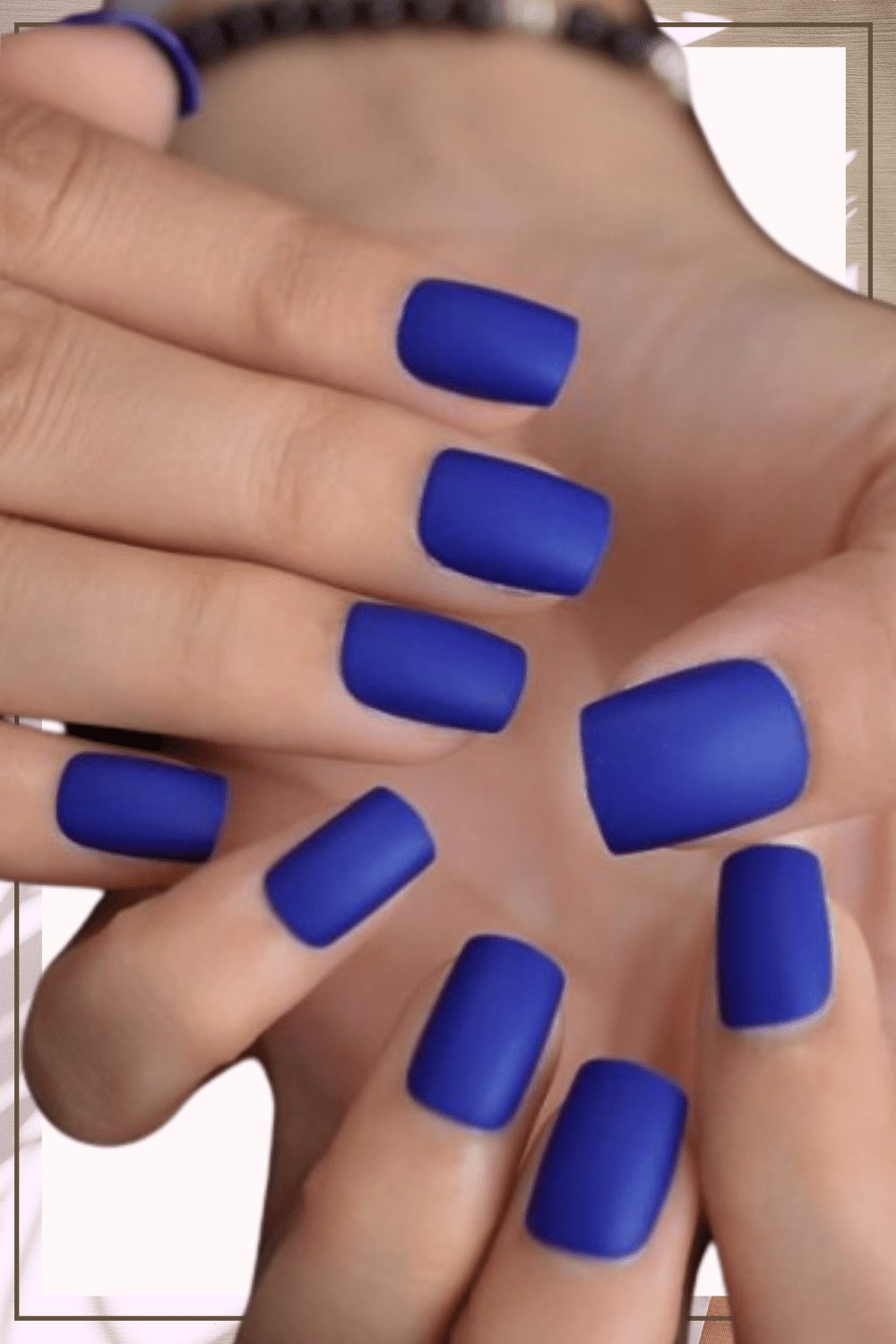 Press On Nails Short Royal Blue Matte Square Nail Kit - TGC Boutique - Press On Nails