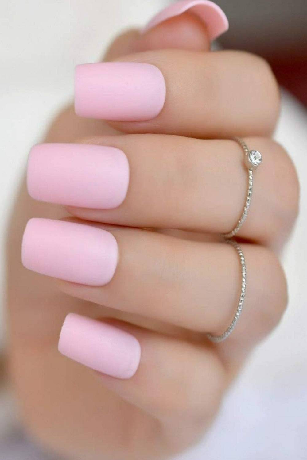 Press On Nails Square Matte Light Pink Nail Kit - TGC Boutique - Press On Nails