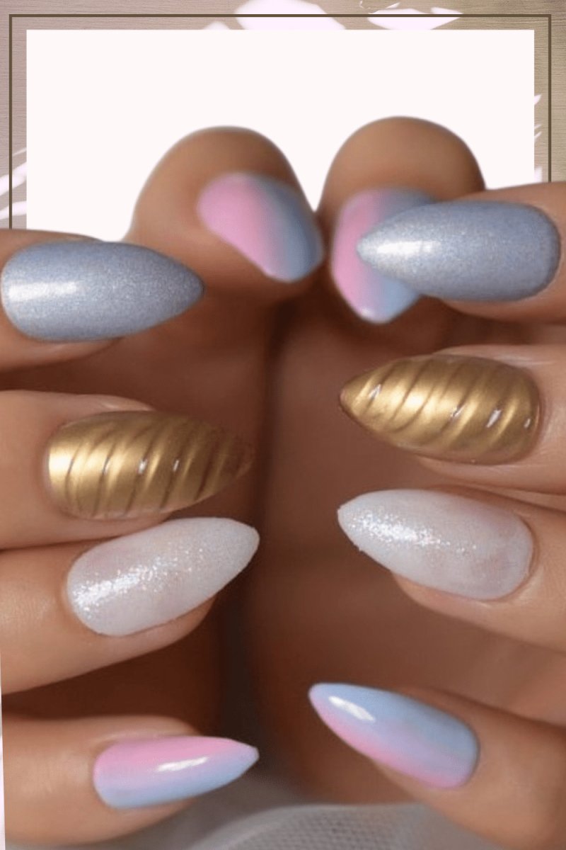 Press On Nails Unicorn Almond Glossy Nail Kit - TGC Boutique - Press On Nails