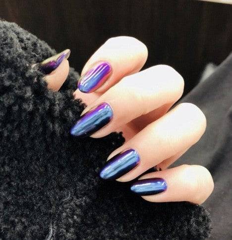 Press On Nails Violet Glossy Almond Nail Kit - TGC Boutique - Press On Nails