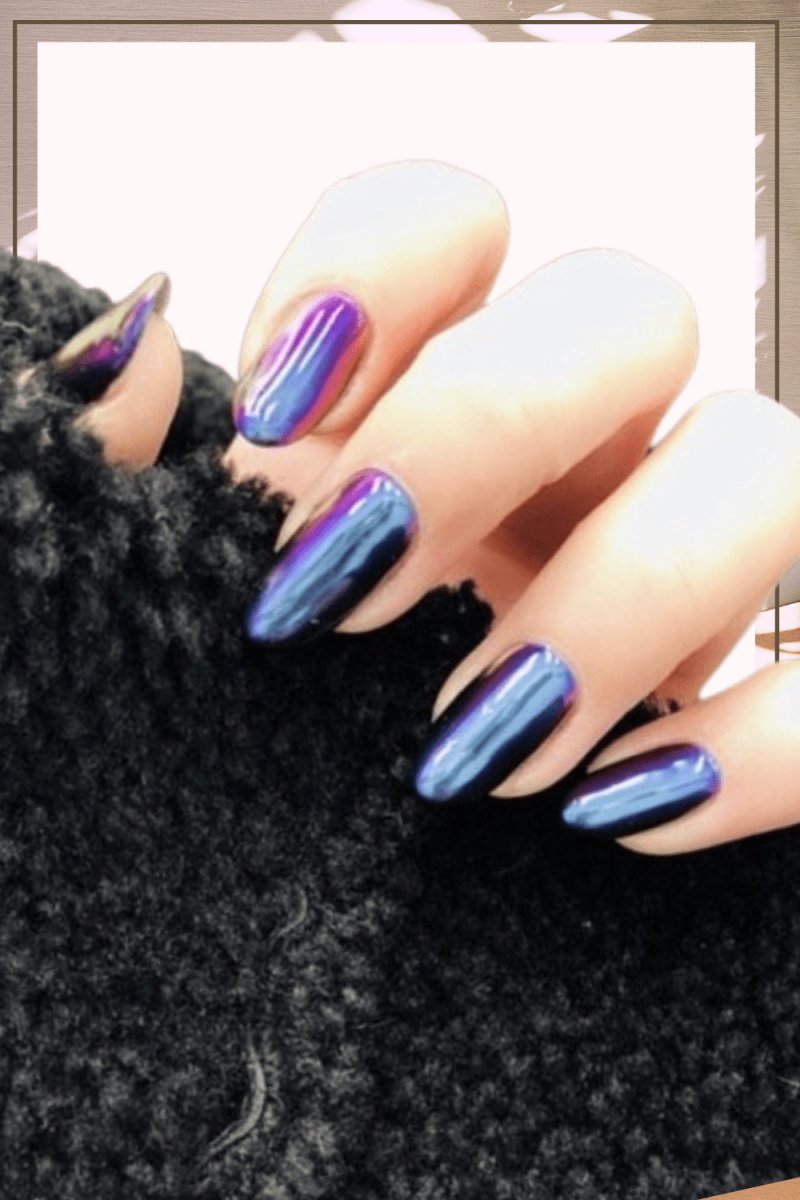 Press On Nails Violet Glossy Almond Nail Kit - TGC Boutique - Press On Nails