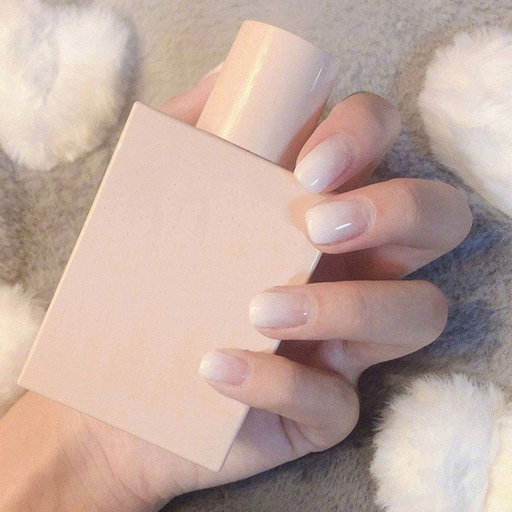 Press On Nails White French Glossy Ombre Square Clear Nail Kit - TGC Boutique - Press On Nails