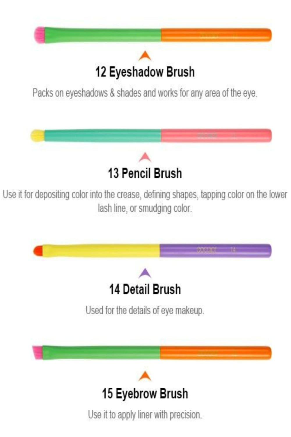 Professional Powder Foundation Eyeshadow Makeup Brush set - 15 Pcs - TGC Boutique - Makeup Brush Set