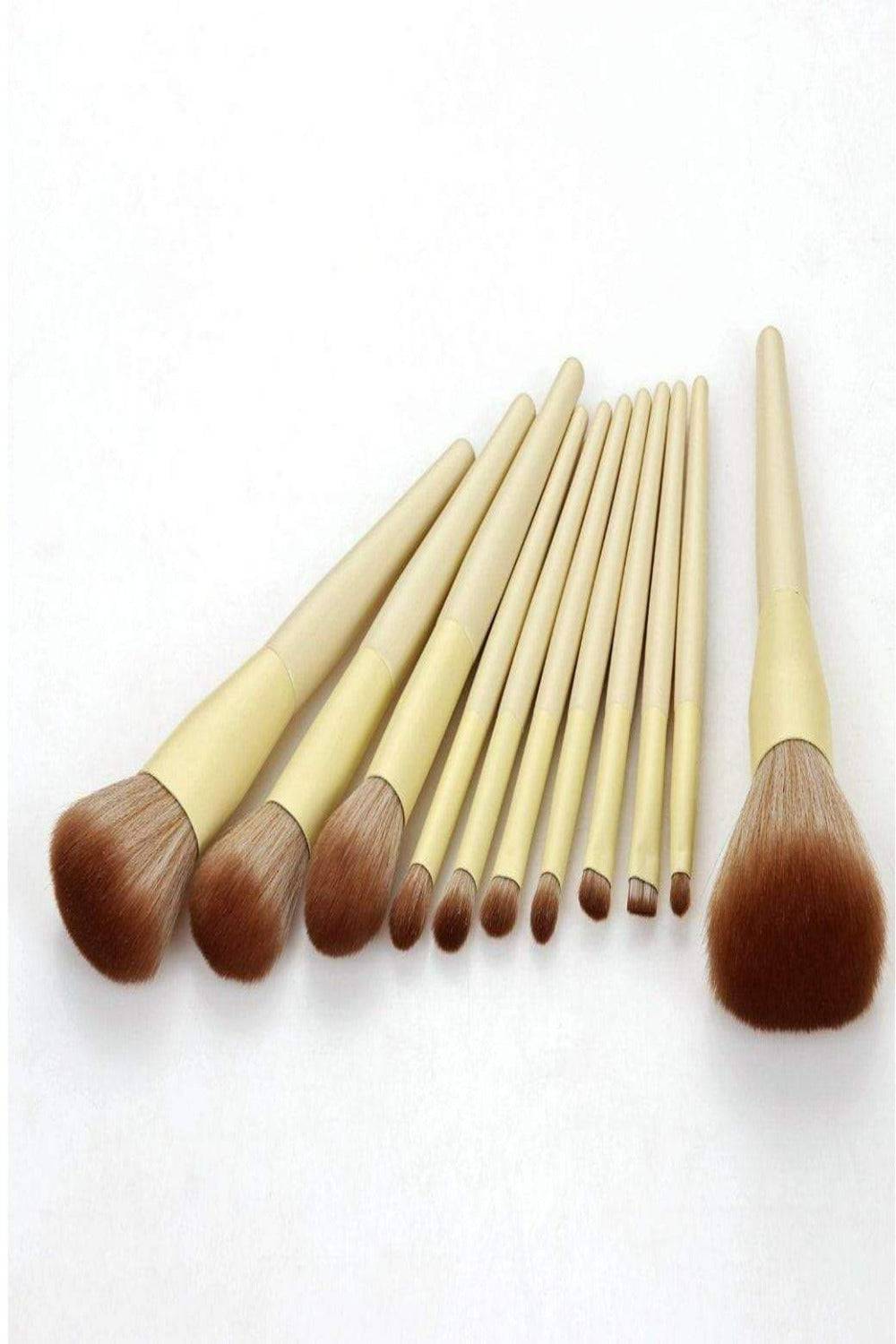 Professional Vegan Yellow & Rose Gold Makeup Brush Set - 11 Pcs - TGC Boutique - Makeup Brush Set