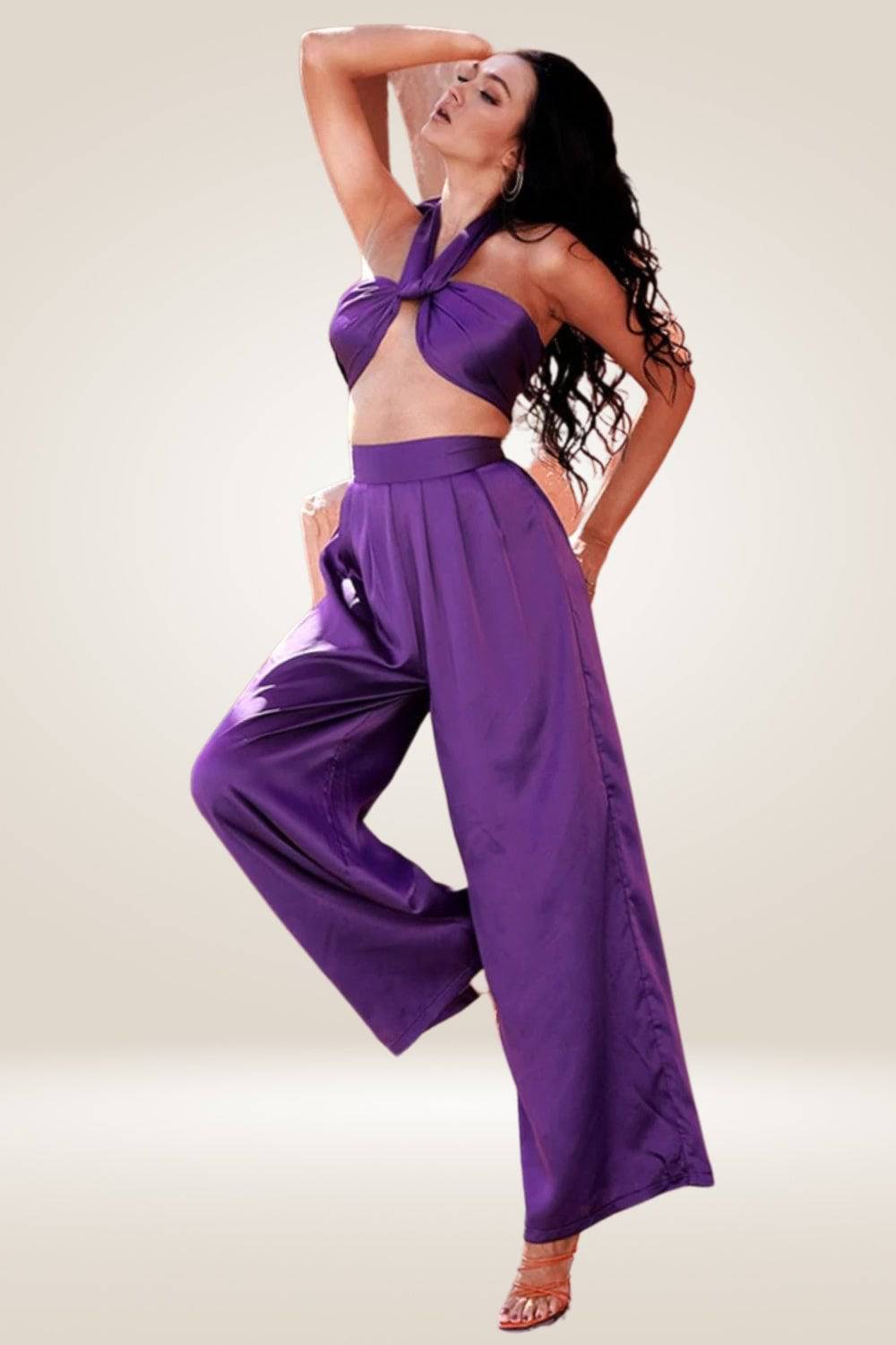 Purple Two Piece Pants Set - TGC Boutique - 2 Piece Set