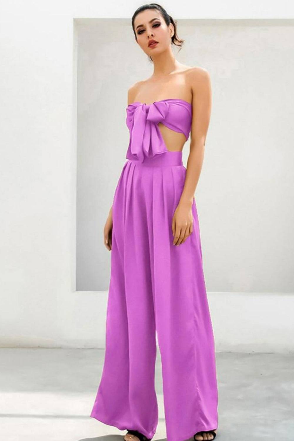 Purple Wide Leg Pants 2 Piece Set - TGC Boutique - 2 Piece Set