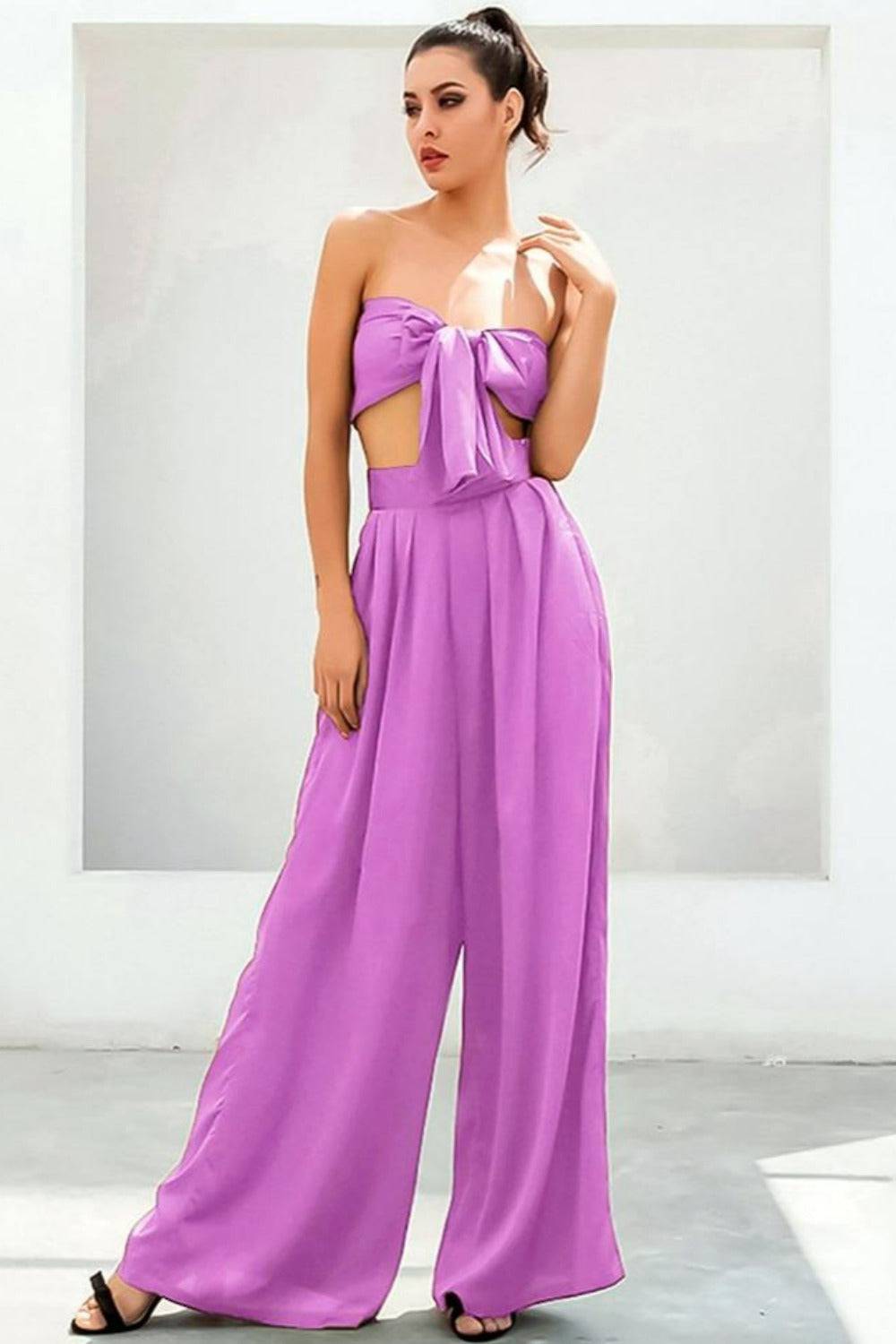 Purple Wide Leg Pants 2 Piece Set - TGC Boutique - 2 Piece Set