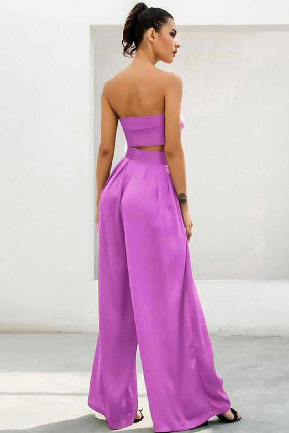 Purple Wide Leg Pants 2 Piece Set - TGC Boutique - 2 Piece Set