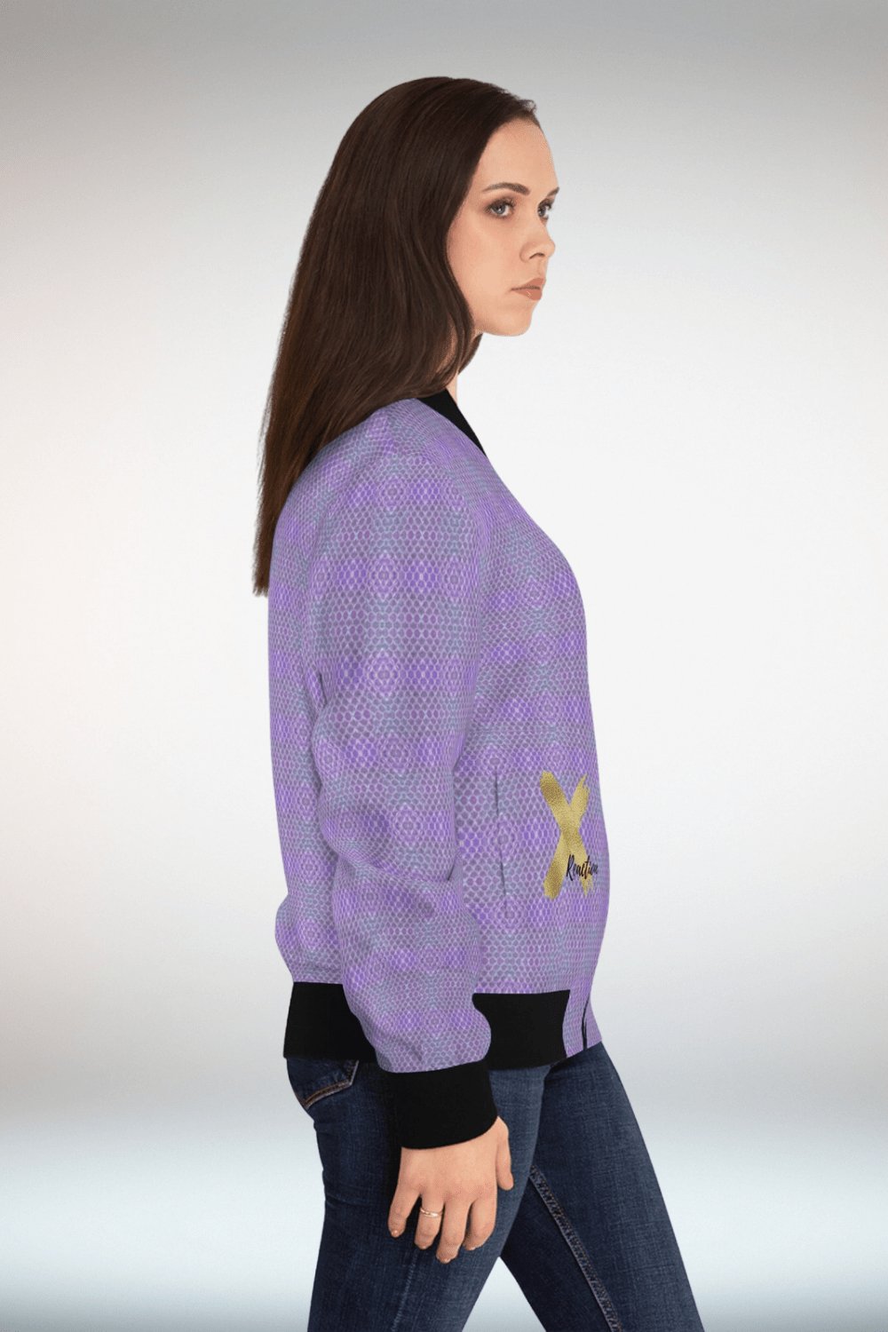 Purple X Reaction Bomber Jacket - TGC Boutique - Bomber Jacket