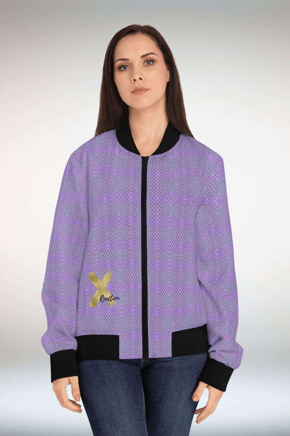 Purple X Reaction Bomber Jacket - TGC Boutique - Bomber Jacket