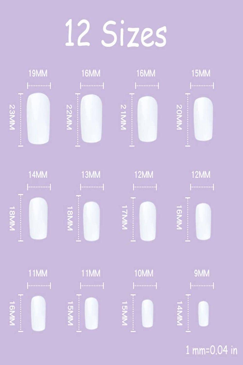 Rainbow Blue French Tip Wave Swirl Press On Nails Kit - TGC Boutique - Press On Nails