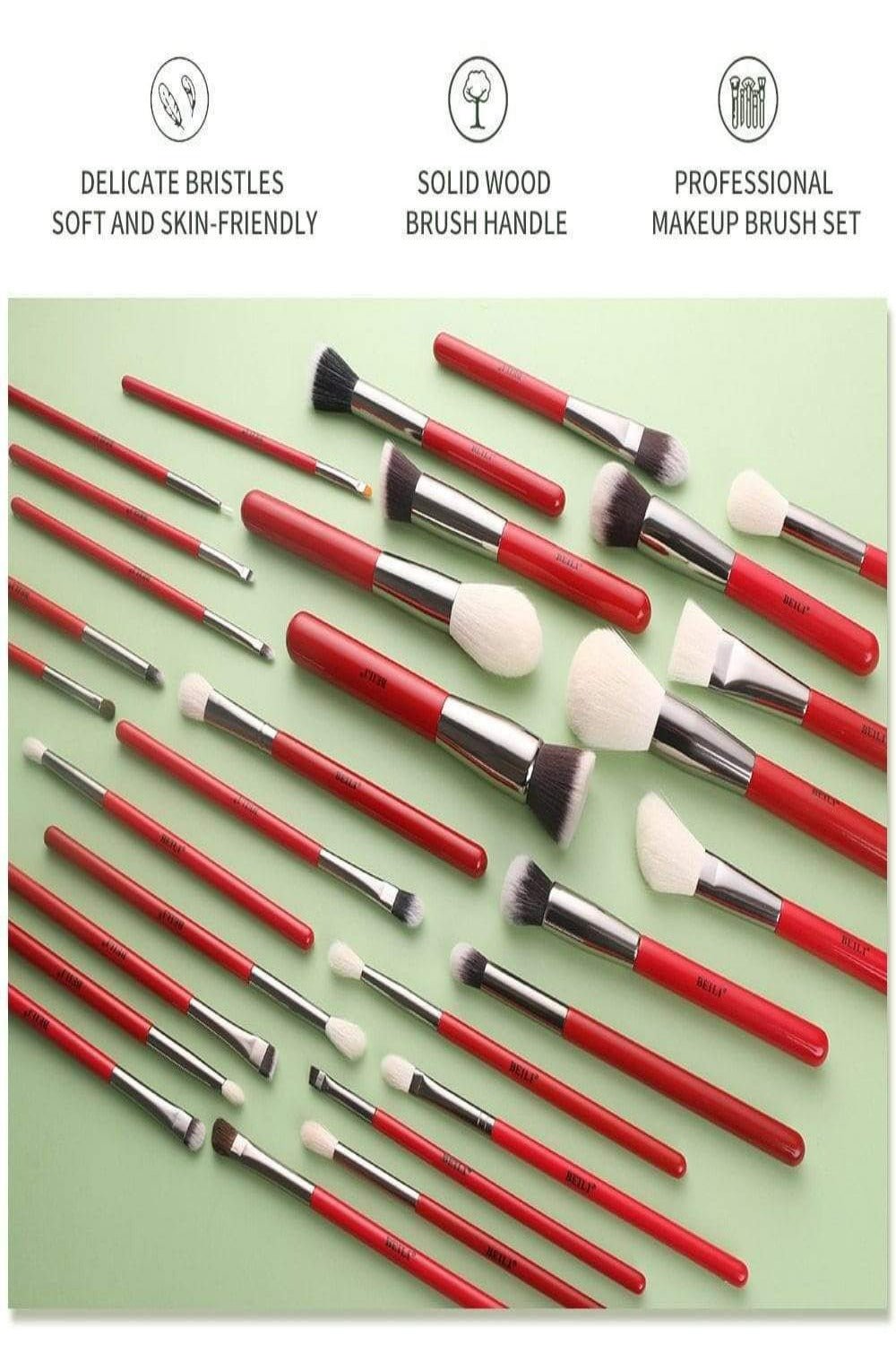 Red Professional Makeup Brush Set - TGC Boutique - Makeup Brush Set