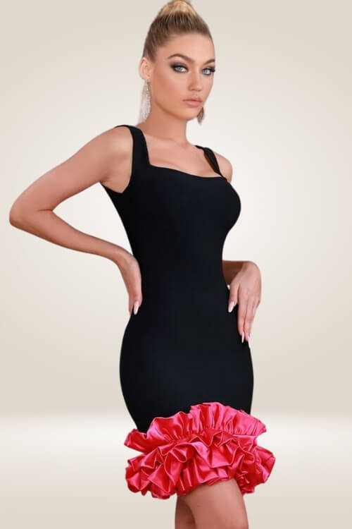 Ruffle Romance Bodycon Mini Dress - TGC Boutique - Bodycon Dress