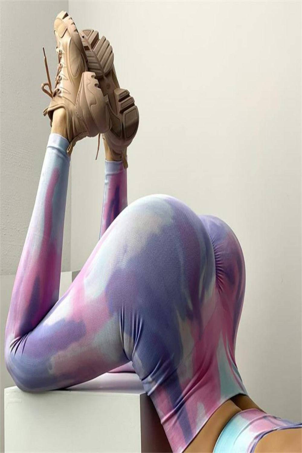 Seamless Tie Dye Gym Workout Yoga Leggings 2 Piece Set - TGC Boutique - Activewear Set