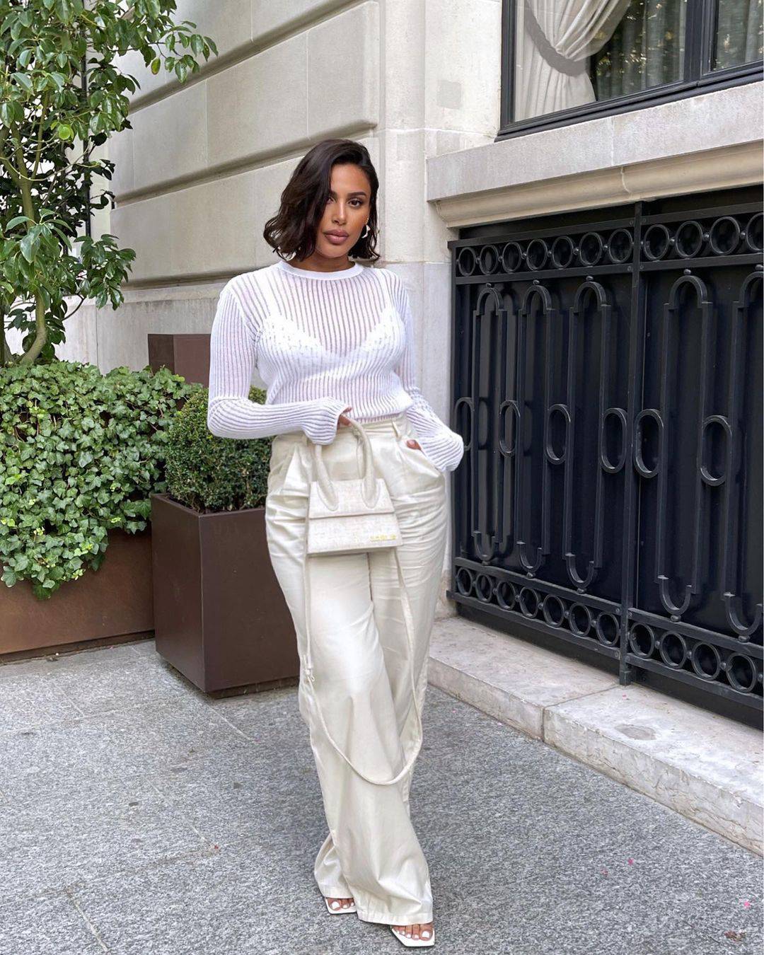 See Through Long Sleeve White Top - TGC Boutique - Top