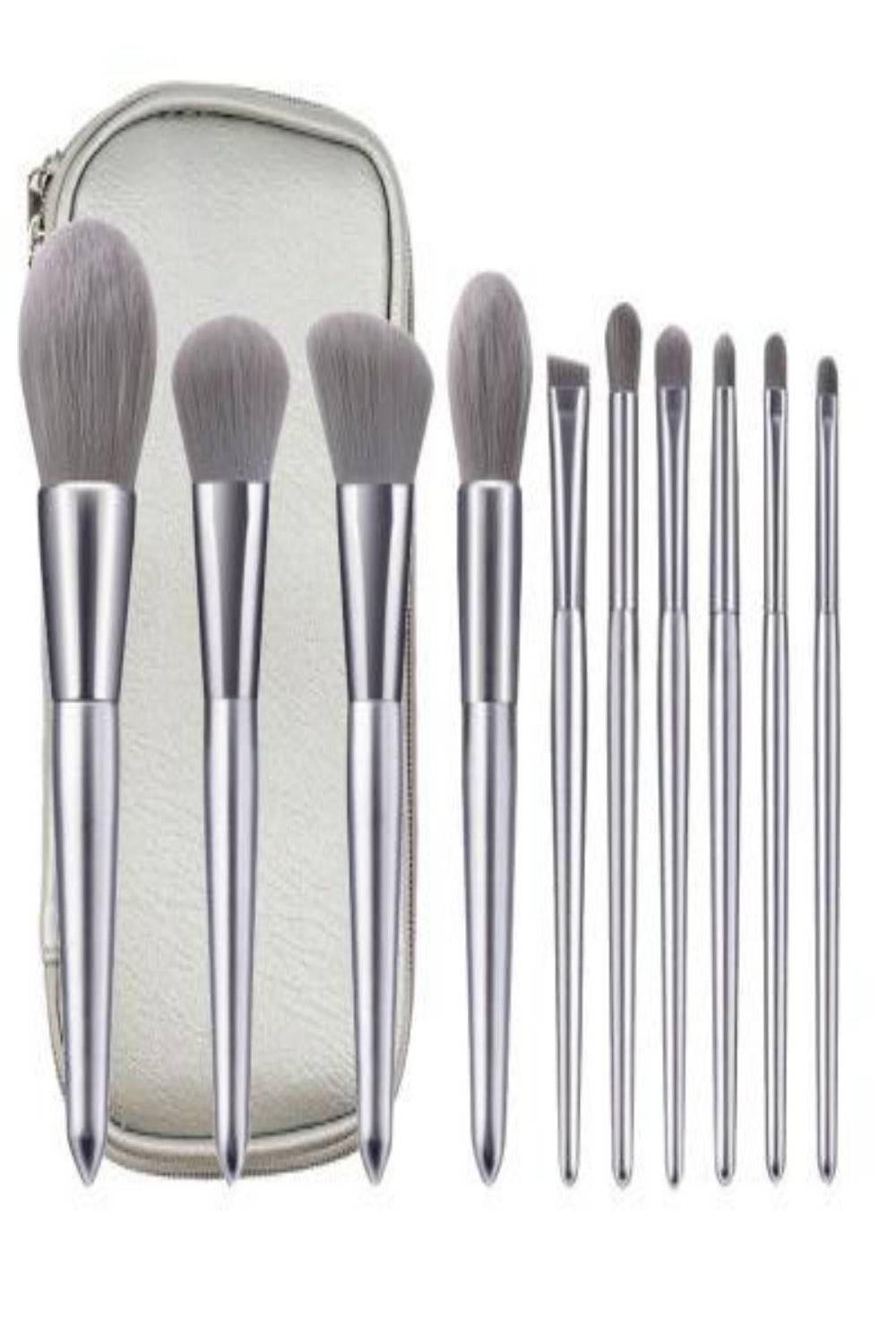 Silver Moonlight Makeup Brush Set -10 Pcs - TGC Boutique - Makeup Brush Set