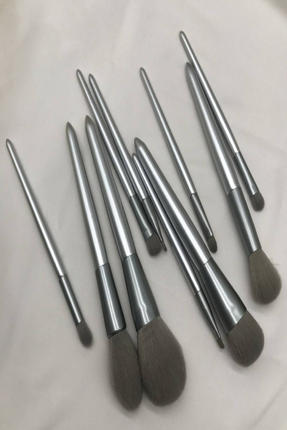 Silver Moonlight Makeup Brush Set -10 Pcs - TGC Boutique - Makeup Brush Set
