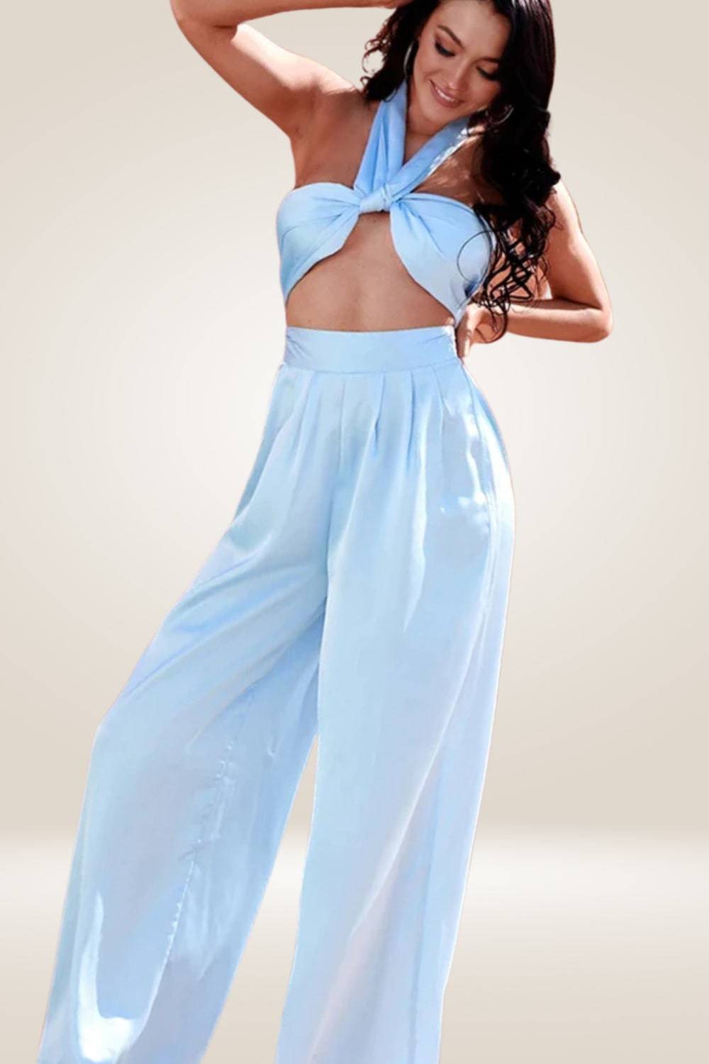 Sky Blue Two Piece Pants Set - TGC Boutique - 2 Piece Set