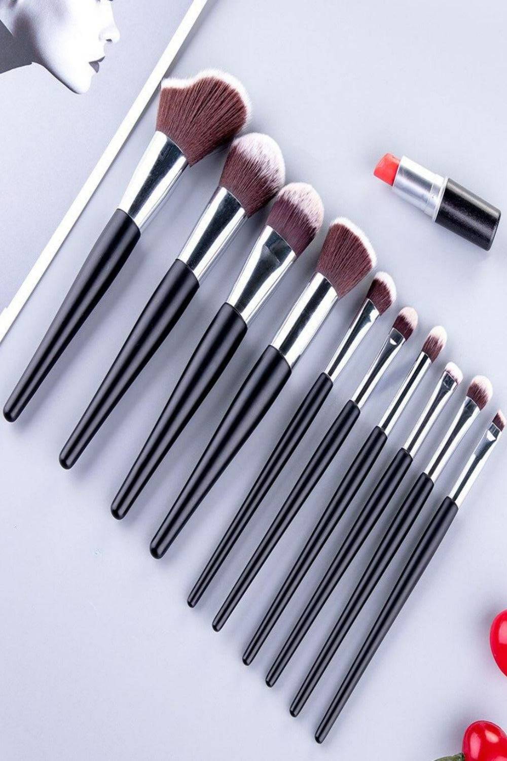 Soft Professional Makeup Brush Set With Bag - 10pcs Brushes - TGC Boutique - Makeup Brush Set
