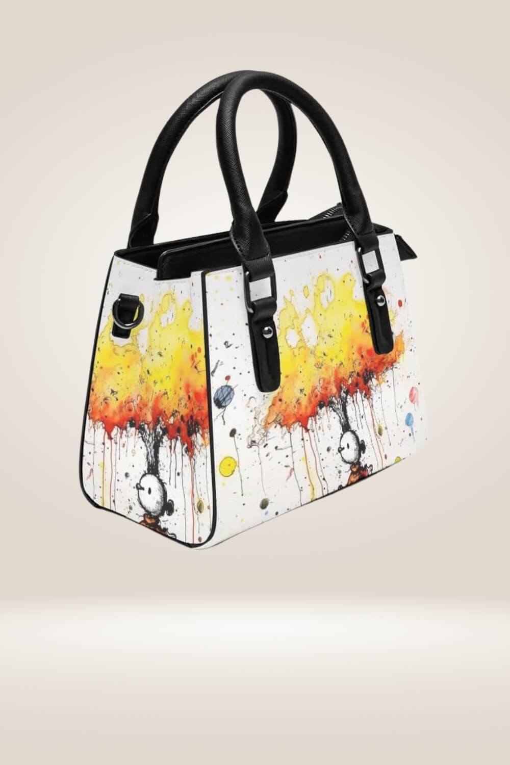 Spray Paint Tree White graffiti Satchel Bag - TGC Boutique - Satchel Handbag
