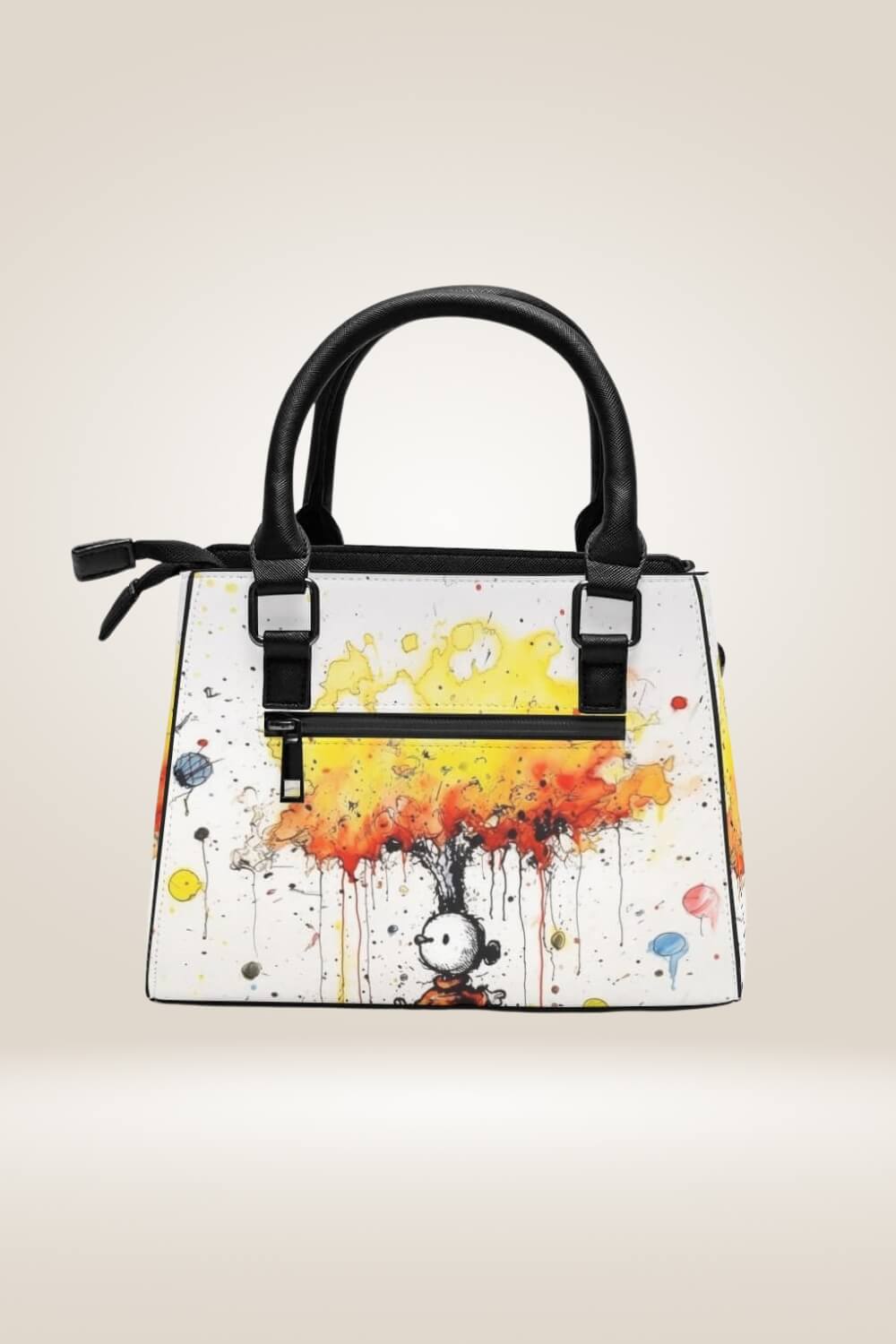 Spray Paint Tree White graffiti Satchel Bag - TGC Boutique - Satchel Handbag