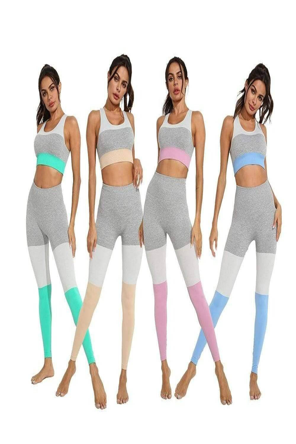 Squat Proof Leggings And Top Set - Green - TGC Boutique - Activewear