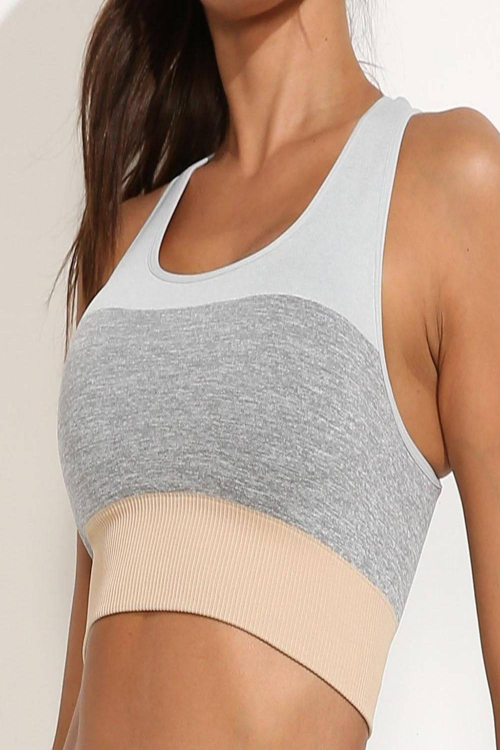 Squat Proof Patchwork Yoga Workout Set - Khaki - TGC Boutique - Activewear