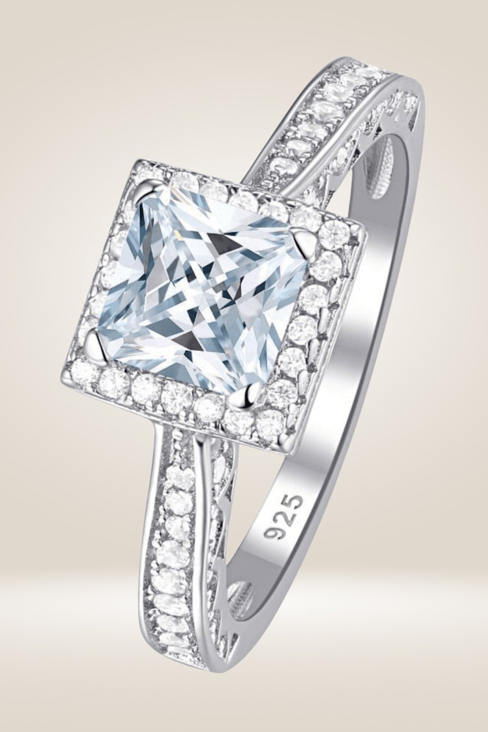 Sterling Silver 1.5 Carat Princess Cut Ring set - TGC Boutique - Rings
