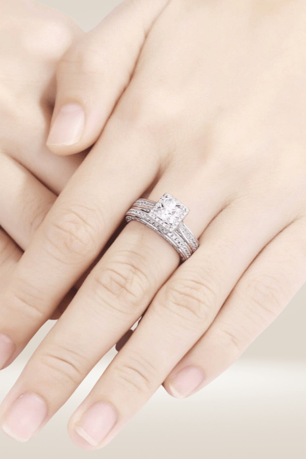 Sterling Silver 1.5 Carat Princess Cut Ring set - TGC Boutique - Rings