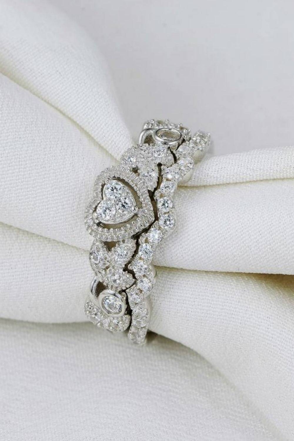 Sterling Silver Sweethearts Ring Set - TGC Boutique -