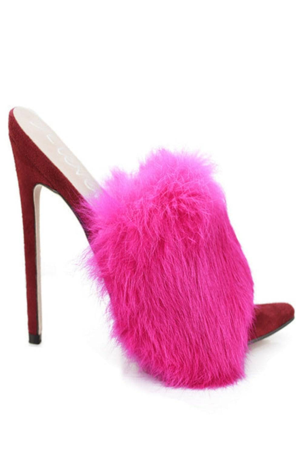 Stiletto High Heel Sandals Fluffy Fur Shoes - TGC Boutique - High Heel Sandals