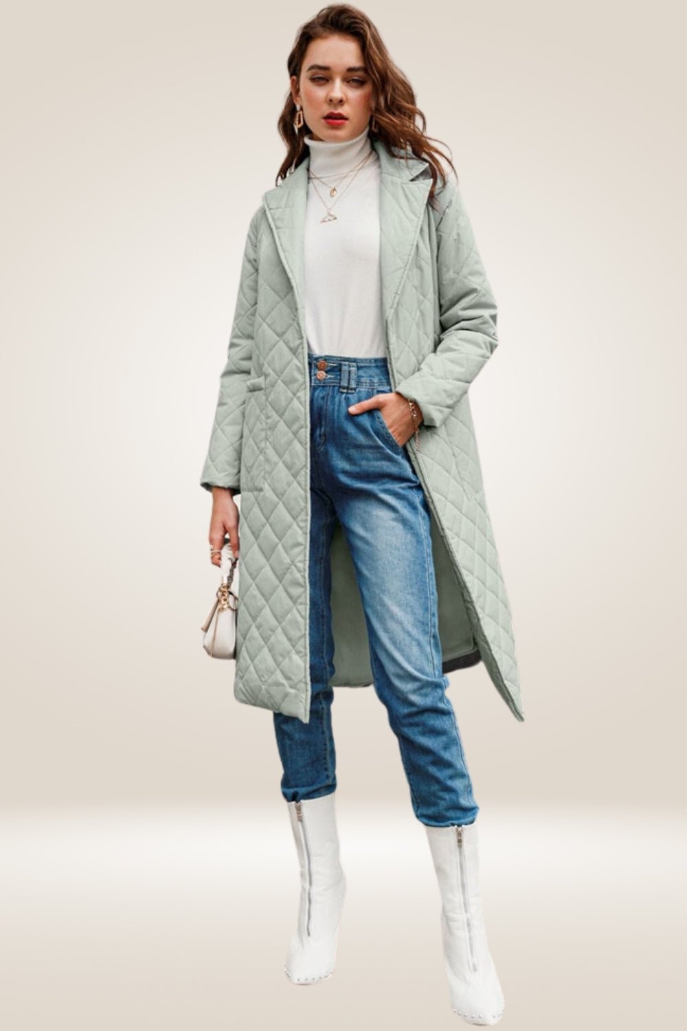 Tailored Mint Green Long Parka Coat - TGC Boutique - Parka Coat