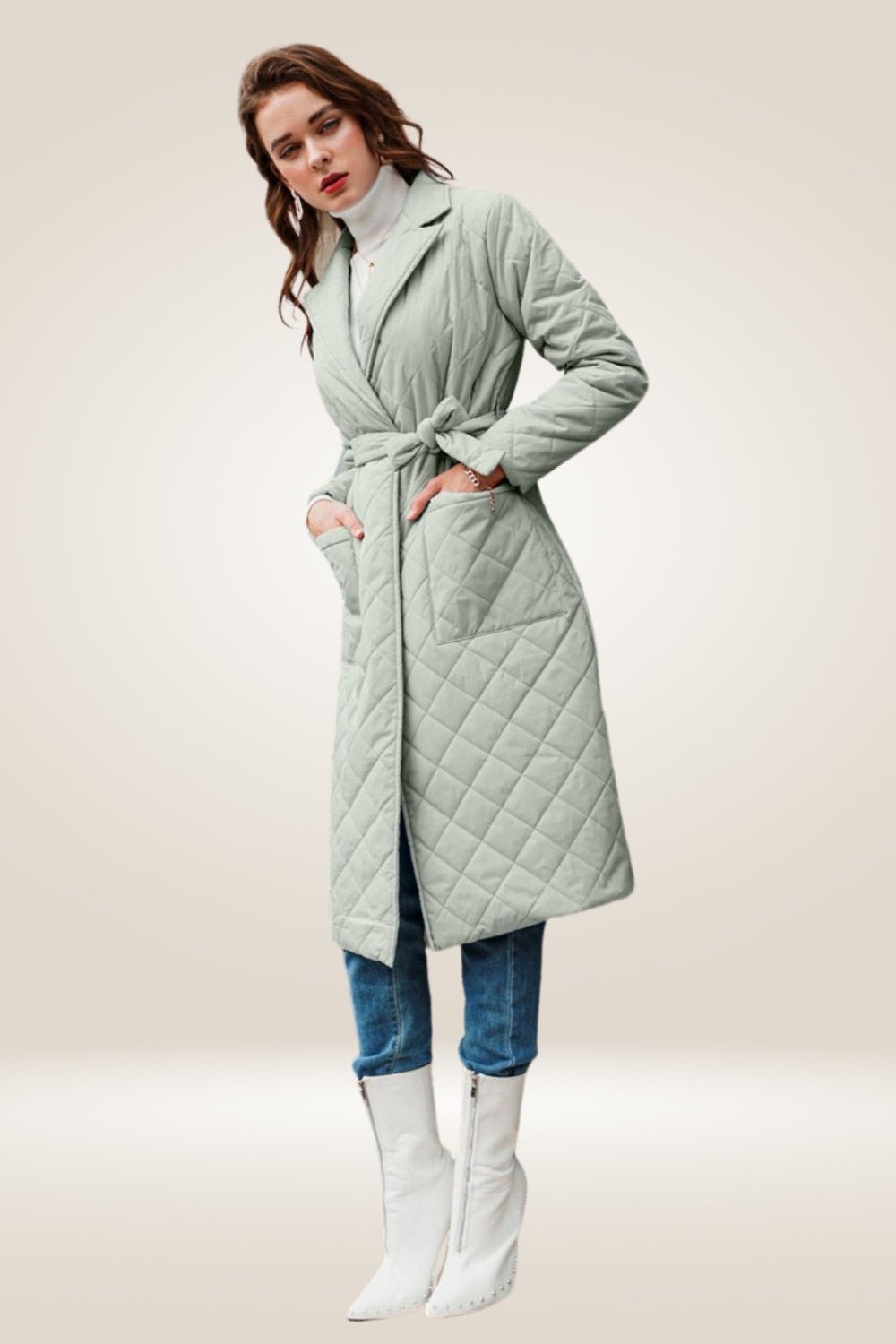 Tailored Mint Green Long Parka Coat - TGC Boutique - Parka Coat