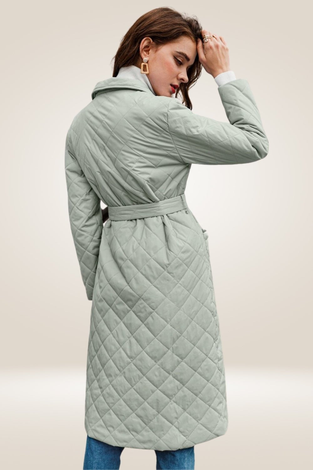 Tailored Mint Green Long Parka Coat - TGC Boutique - Parka Coat