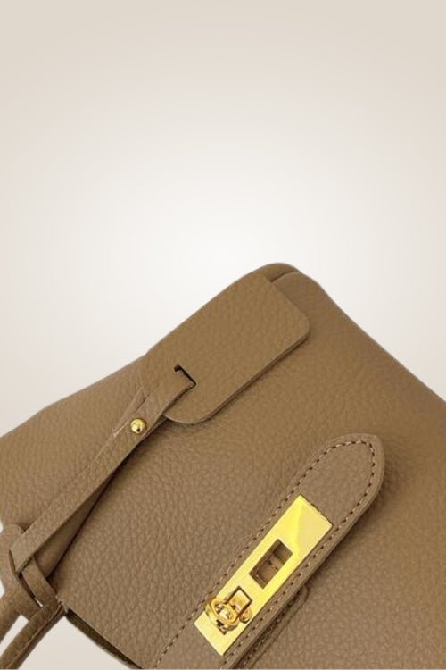 Tan Vegan Leather Tote Bag - TGC Boutique - Handbags