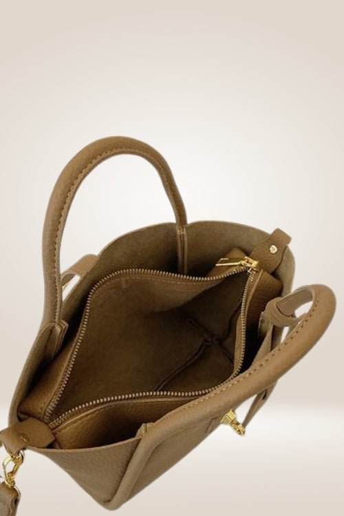 Tan Vegan Leather Tote Bag - TGC Boutique - Handbags