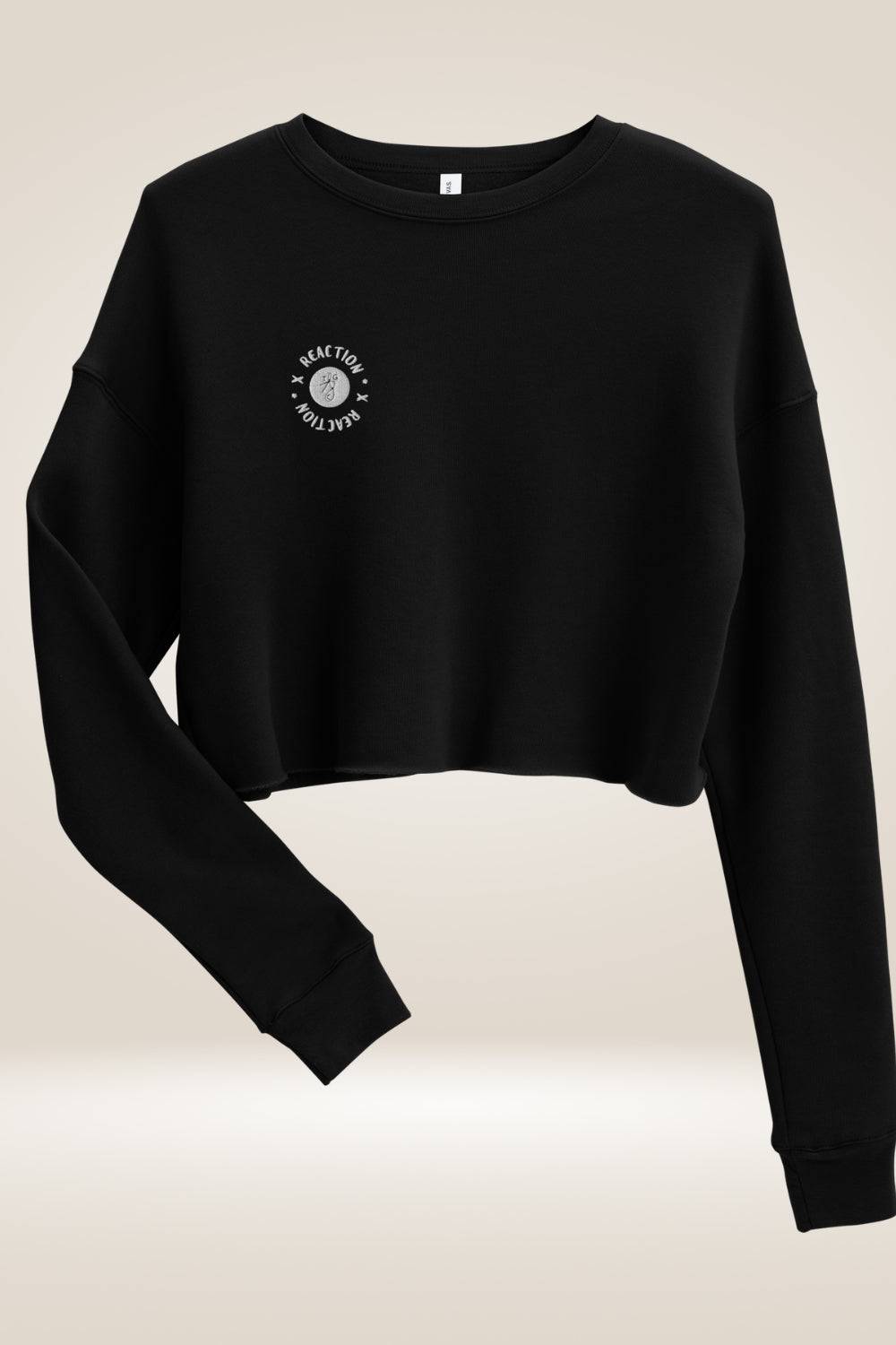 TGC X Reaction Black Cropped Sweatshirt - TGC Boutique - Cropped Sweatshirt