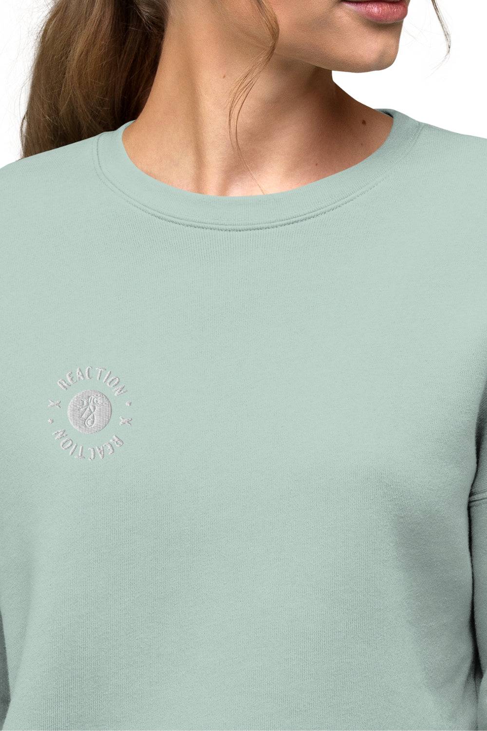 TGC X Reaction Light Blue Cropped Sweatshirt - TGC Boutique - Cropped Sweatshirt