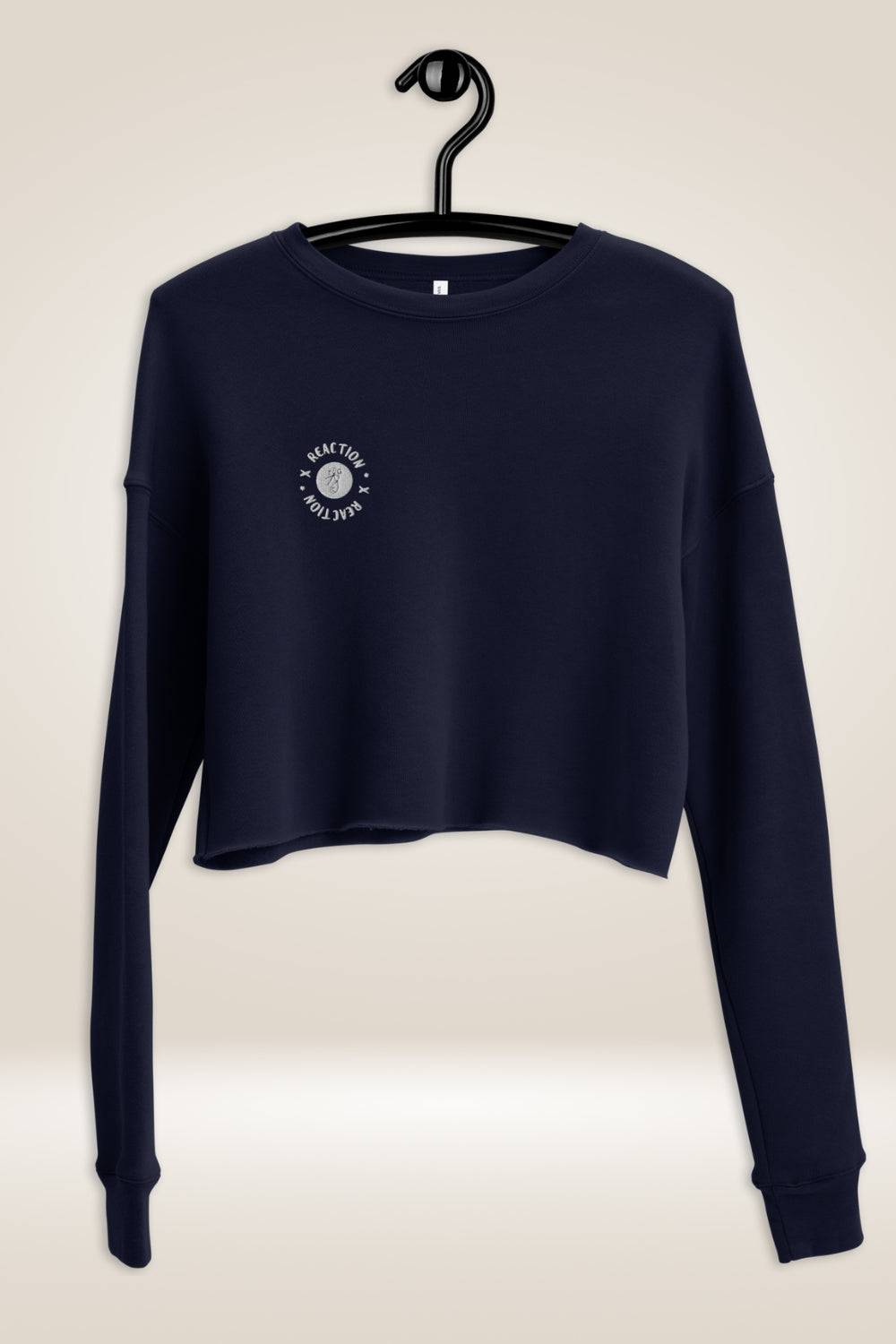 TGC X Reaction Navy Blue Cropped Sweatshirt - TGC Boutique - Cropped Sweatshirt