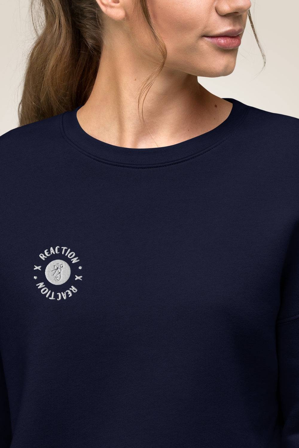 TGC X Reaction Navy Blue Cropped Sweatshirt - TGC Boutique - Cropped Sweatshirt