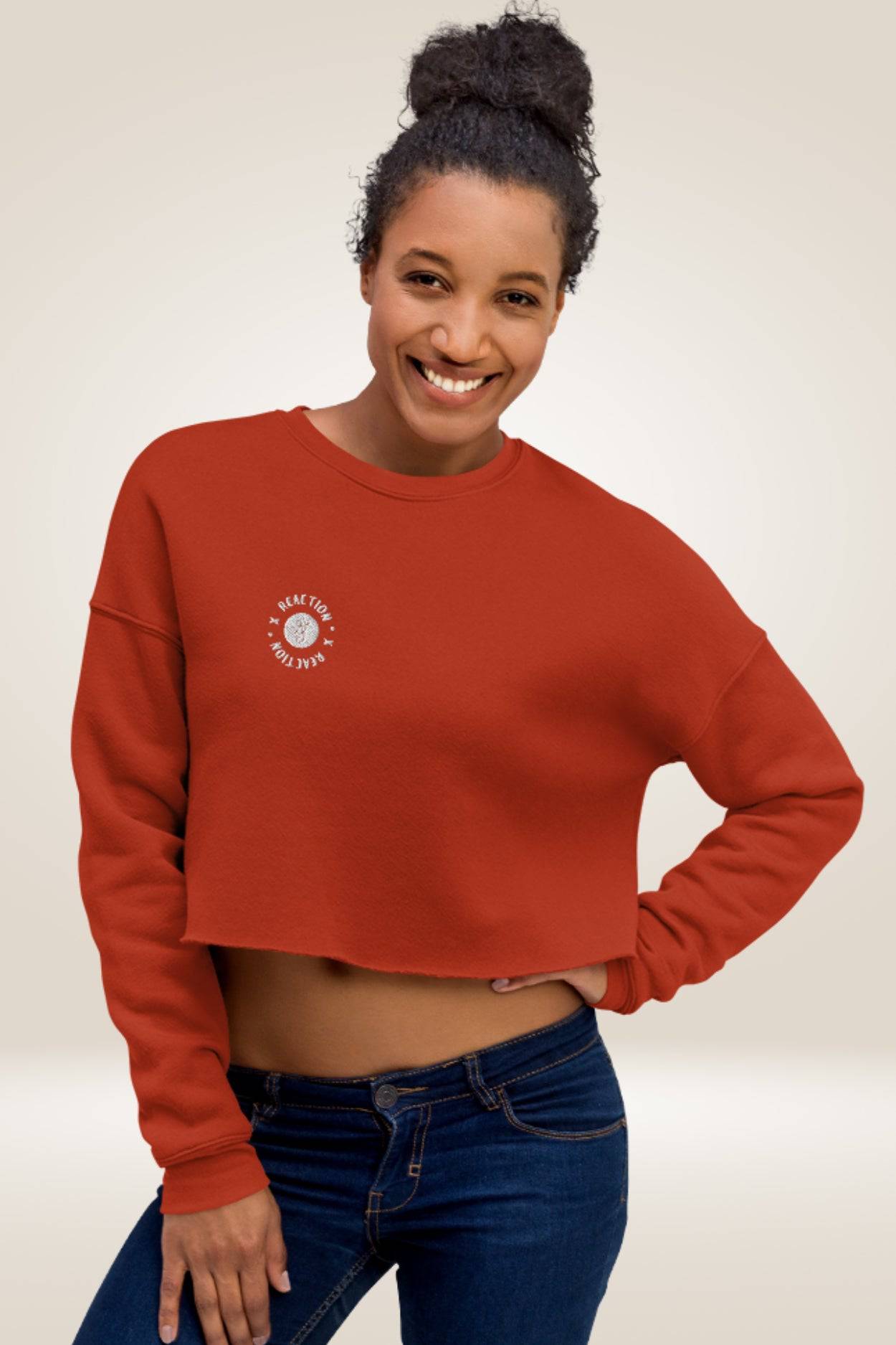 TGC X Reaction Orange Cropped Sweatshirt - TGC Boutique - Cropped Sweatshirt