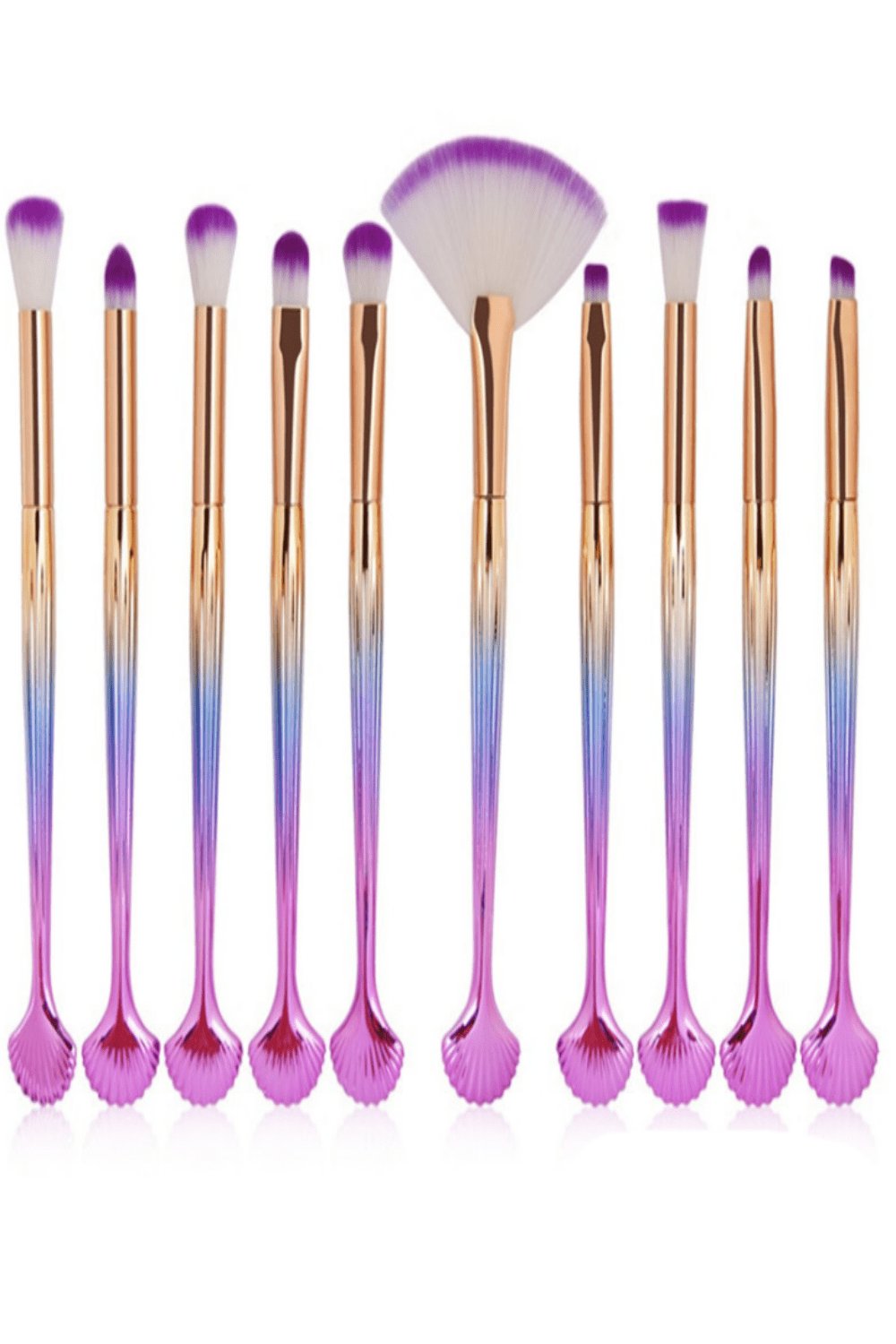 The Shell Makeup Brush Set - 10 Pack - TGC Boutique - Makeup Brush Set
