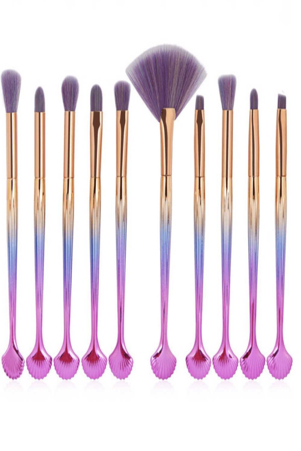 The Shell Makeup Brush Set - 10 Pack - TGC Boutique - Makeup Brush Set