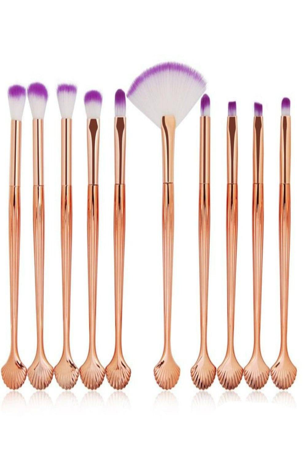 The Shell Makeup Brush Set - 10 Pack - TGC Boutique - Makeup Brush Set
