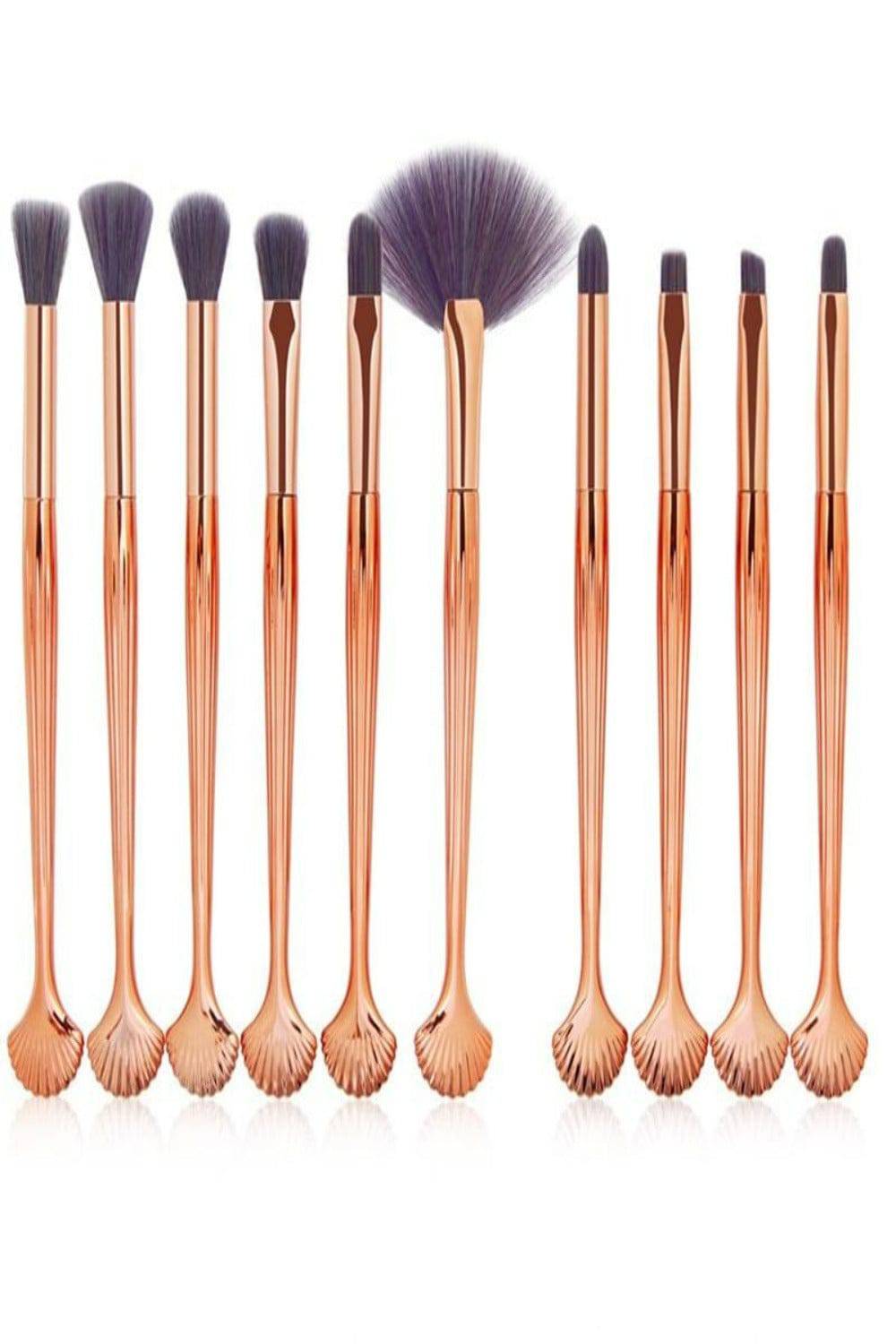 The Shell Makeup Brush Set - 10 Pack - TGC Boutique - Makeup Brush Set