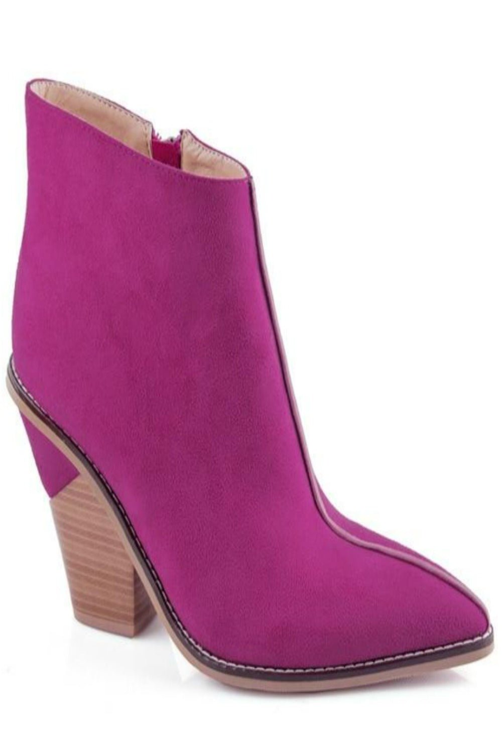 Thick High Heels Pointed Toe Western Cowboy Ankle Boots - TGC Boutique - Ankle Booties