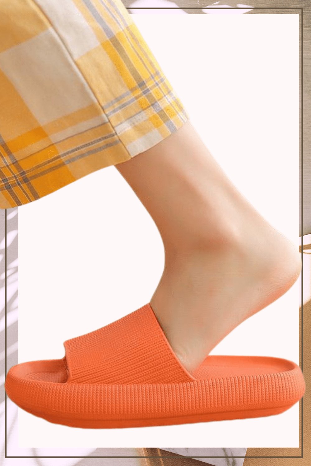 Thick Platform Comfy Orange Rubber Slide Sandals - TGC Boutique - Orange Slides